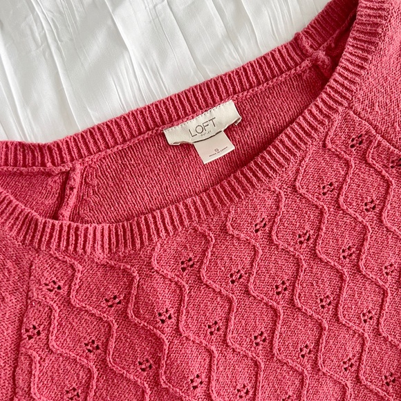 Knit Sweater Coral Size Small LOFT - Picture 2 of 3